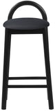 Calvin Mid-Century Modern Stool with Soft Faux Leather, Solid Wood Frame & Contemporary Style