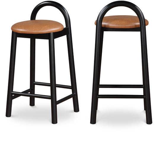 Calvin Counter Stool - Elegant Vegan Leather Seat, Stylish Mid-Century Design for Home Bars & Kitchens