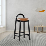 Calvin Counter Stool - Elegant Vegan Leather Seat, Stylish Mid-Century Design for Home Bars & Kitchens
