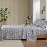 Wholesale Ski Jump Novelty Printed Soft Cotton Flannel Sheet Set, Grey
