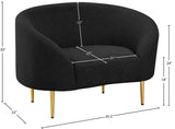 Ritz Boucle Fabric Chair - Elegant Comfort with Gold Metal Legs for a Chic Modern Living Space