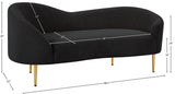 Ritz Boucle Fabric Loveseat - Elegant Comfort with Gold Metal Legs for Modern Living Spaces