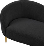 Ritz Boucle Fabric Loveseat - Elegant Comfort with Gold Metal Legs for Modern Living Spaces