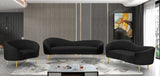 Ritz Boucle Fabric Loveseat - Elegant Comfort with Gold Metal Legs for Modern Living Spaces