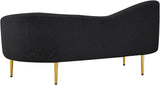 Ritz Boucle Fabric Loveseat - Elegant Comfort with Gold Metal Legs for Modern Living Spaces