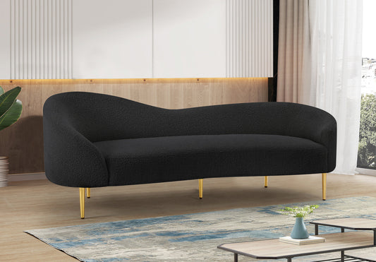 Ritz Boucle Fabric Sofa – Chic Elegance with Gold Metal Legs for Modern Living Room Style & Comfort
