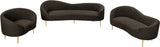 Ritz Boucle Fabric Loveseat - Elegant Comfort with Gold Metal Legs for Modern Living Spaces