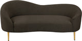Ritz Boucle Fabric Loveseat - Elegant Comfort with Gold Metal Legs for Modern Living Spaces