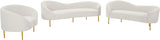 Ritz Boucle Fabric Chair - Elegant Comfort with Gold Metal Legs for a Chic Modern Living Space