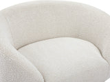 Ritz Boucle Fabric Chair - Elegant Comfort with Gold Metal Legs for a Chic Modern Living Space