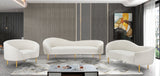 Ritz Boucle Fabric Loveseat - Elegant Comfort with Gold Metal Legs for Modern Living Spaces