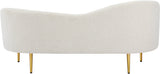 Ritz Boucle Fabric Loveseat - Elegant Comfort with Gold Metal Legs for Modern Living Spaces