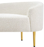 Ritz Boucle Fabric Sofa – Chic Elegance with Gold Metal Legs for Modern Living Room Style & Comfort