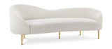 Ritz Boucle Fabric Sofa – Chic Elegance with Gold Metal Legs for Modern Living Room Style & Comfort