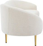 Ritz Boucle Fabric Sofa – Chic Elegance with Gold Metal Legs for Modern Living Room Style & Comfort