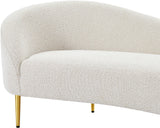 Ritz Boucle Fabric Sofa – Chic Elegance with Gold Metal Legs for Modern Living Room Style & Comfort