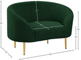 Ritz Boucle Fabric Chair - Elegant Comfort with Gold Metal Legs for a Chic Modern Living Space