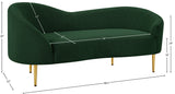 Ritz Boucle Fabric Loveseat - Elegant Comfort with Gold Metal Legs for Modern Living Spaces