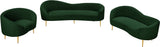 Ritz Boucle Fabric Loveseat - Elegant Comfort with Gold Metal Legs for Modern Living Spaces