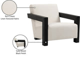 Ward Cream Linen Textured Accent Chair - Stylish Mid-Century Modern Design with Comfort & Durability