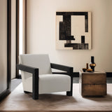 Ward Cream Linen Textured Accent Chair - Stylish Mid-Century Modern Design with Comfort & Durability