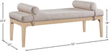 Priscilla Linen Textured Fabric Upholstered Bench