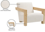 Ward Cream Linen Textured Fabric Accent Chair - Cozy Mid-Century Modern Design for Your Home