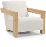 Ward Cream Linen Textured Fabric Accent Chair - Cozy Mid-Century Modern Design for Your Home
