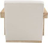 Ward Cream Linen Textured Fabric Accent Chair - Cozy Mid-Century Modern Design for Your Home