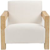 Ward Cream Linen Textured Fabric Accent Chair - Cozy Mid-Century Modern Design for Your Home