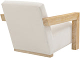 Ward Cream Linen Textured Fabric Accent Chair - Cozy Mid-Century Modern Design for Your Home