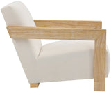 Ward Cream Linen Textured Fabric Accent Chair - Cozy Mid-Century Modern Design for Your Home