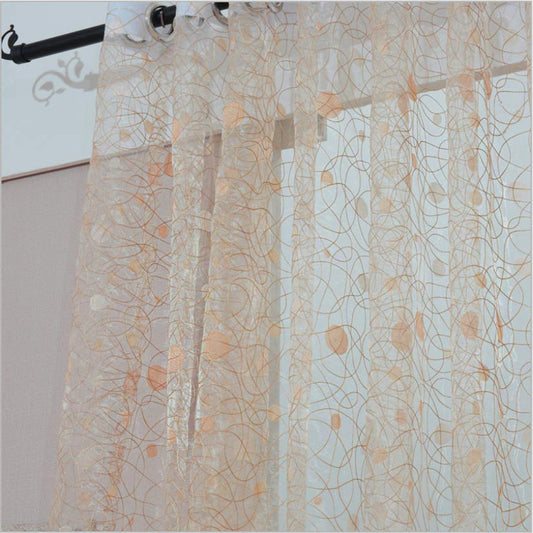Marseille - Sheer Curtain Panel - Brown & Gold