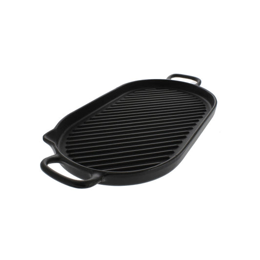 Chasseur French Oval Cast Iron Grill Pan 14-inch
