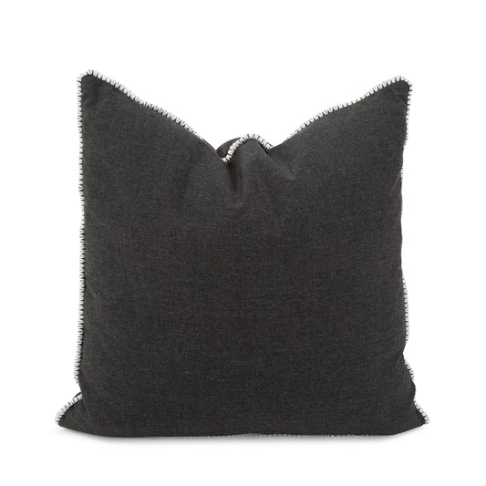 20 x 20 Outdoor Pillow with Dec Cord- Seascape Charcoal- Down Alternative Insert