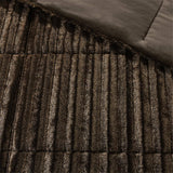 Dux Faux Fur 3-Piece Comforter Mini Set, Chocolate Brown