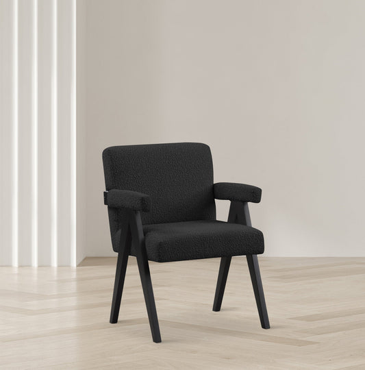 Woodloch Accent Chair - Modern Mid-Century Design with Elegant Boucle Upholstery for Any Space