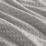 Waffle Weave Textured All Season Comforter Set, Light Grey