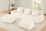 LAURENT 114" 3-Seater Sofa with 2 Ottomans