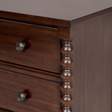 70"W 6-Drawer Large Spindle Wood Dresser, Morocco Brown *