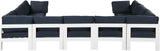 Nizuc - Outdoor Patio 9 Piece Modular Sectional With White Frame