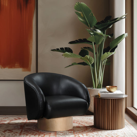 Gibson Vegan Leather Swivel Accent Chair - Luxurious Comfort with Modern Style for Your Home Decor