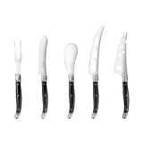 Laguiole 5-Piece Artisan Black Pakkawood Cheese Knife Set