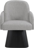 Marlowe - Linen Textured Fabric Upholstered Swivel Dining Arm Chair - Stained Black