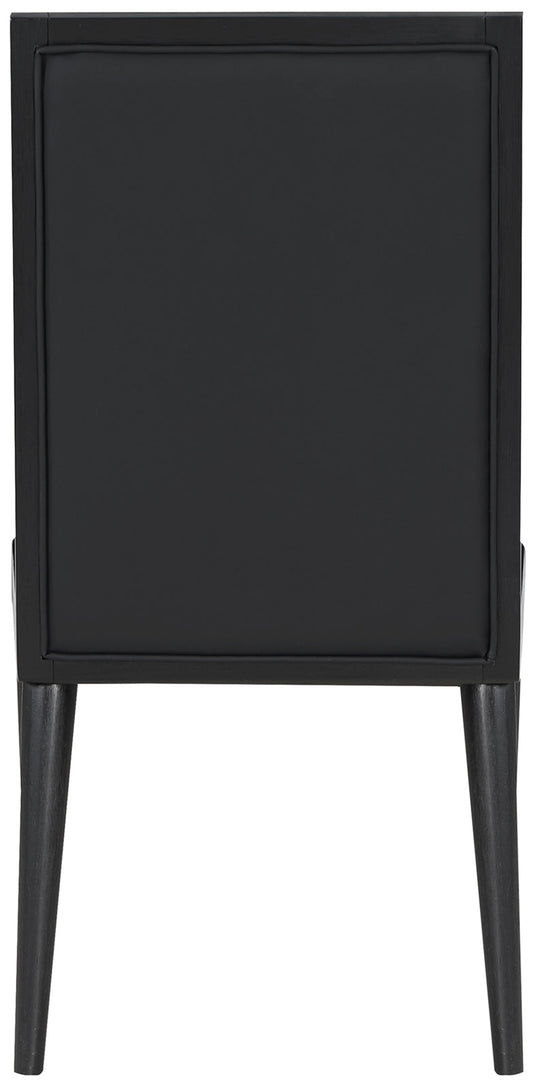 Bristol Dining Chairs - Set of 2 Modern Vegan Leather Upholstered with Stylish Channel Tufting