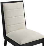 Bristol Dining Chairs - Set of 2 Modern Vegan Leather Upholstered with Stylish Channel Tufting