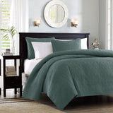 3 Piece Reversible Cottage Quilt Set, Balsam Green