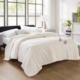 Buttery Soft Feel Faux Feathersoft Heated Blanket, Ivory