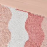 Ombre Stripe Shaggy Faux Fur Comforter Set 3pcs, Blush