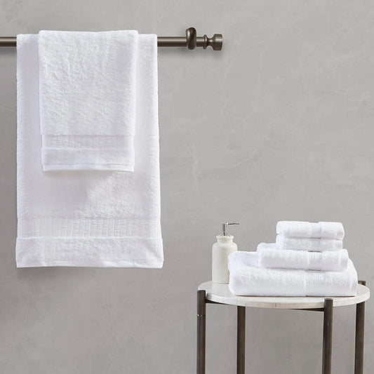 100% Egyptian Cotton 6-Piece Towel Set, White